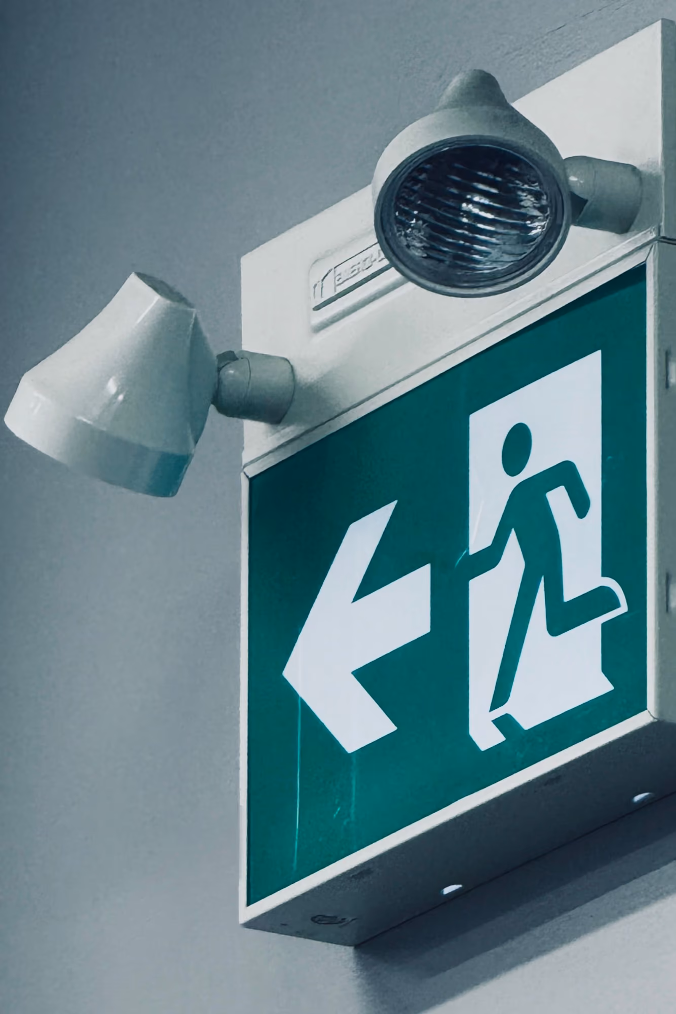 Fire escape sign ready to work