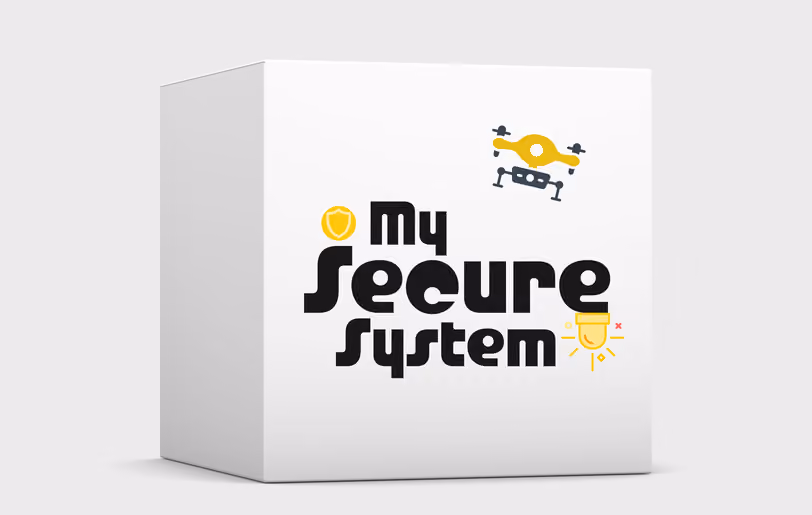 Stack of My Secure System product boxes containing assorted safety tools